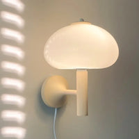 Bauhaus applique moderne champignon verre applique murale pour chambre salon Loft chambre décor blanc avec prise interrupteur applique murale
