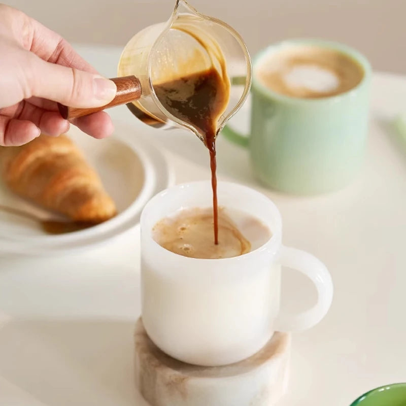 Tasse verre borosilicate retro style saphir resistante chaleur - vue 6 sur 7