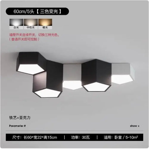 plafonnier moderne avec lumière led pour bureau et étude