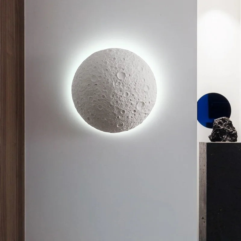 applique murale simulation lune led pour villa créative - vue 3 sur 6