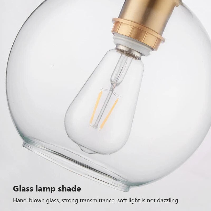 Plafonnier LED en verre transparent moderne