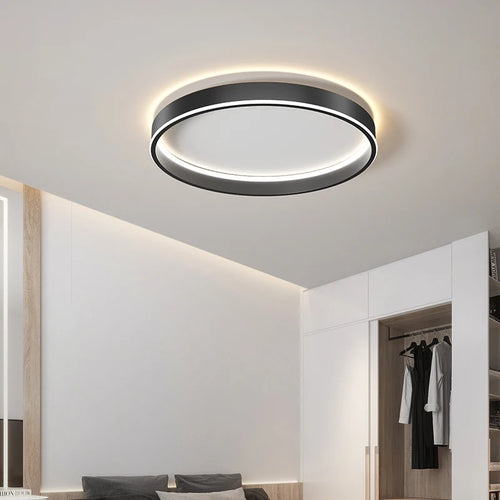 Runde LED-Deckenleuchte minimalistisch und kreativ für Wohnraum-Upgrade - vue 2 sur 12
