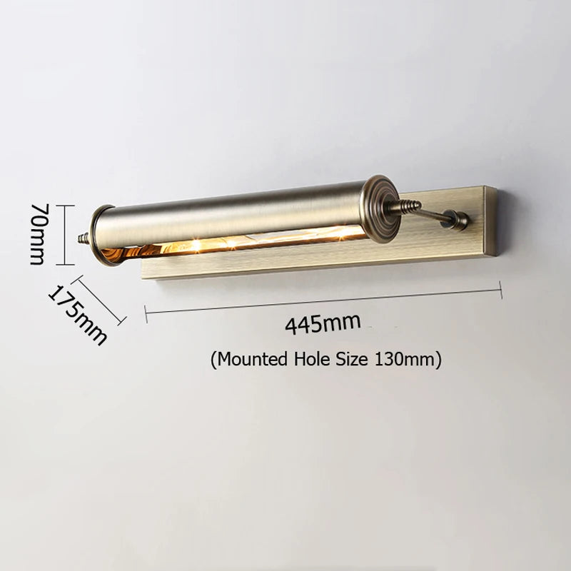 Vintage-Wandleuchte aus Bronze mit austauschbarem Leuchtmittel im europäischen Stil
