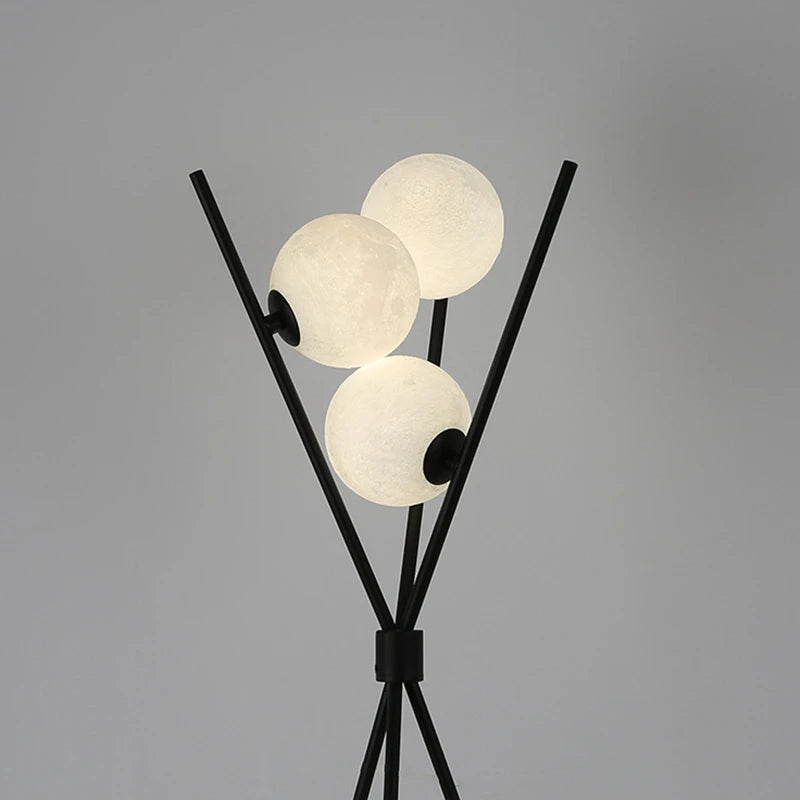 Lune Lampadaire Designer LED 3D Boule Salon Canapé Chambre Art Décoration Station Lampe Nordique Trépied Luminaires D'intérieur - vue 6 sur 8