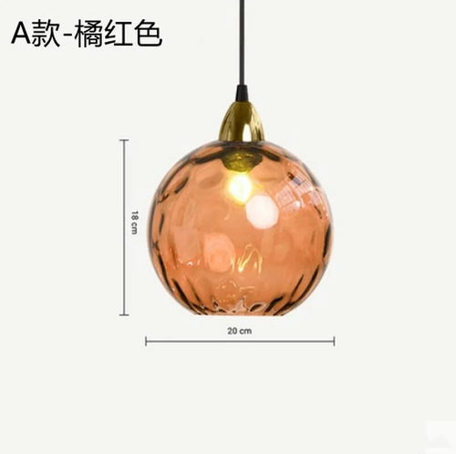 Kronleuchter aus farbigem Glas mit Wasserstruktur nordisches Design modern - vue 12 sur 29