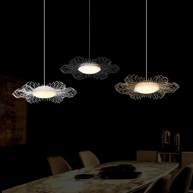lustre suspendu design fleuri éclairage LED variable pour intérieur - vue 7 sur 9
