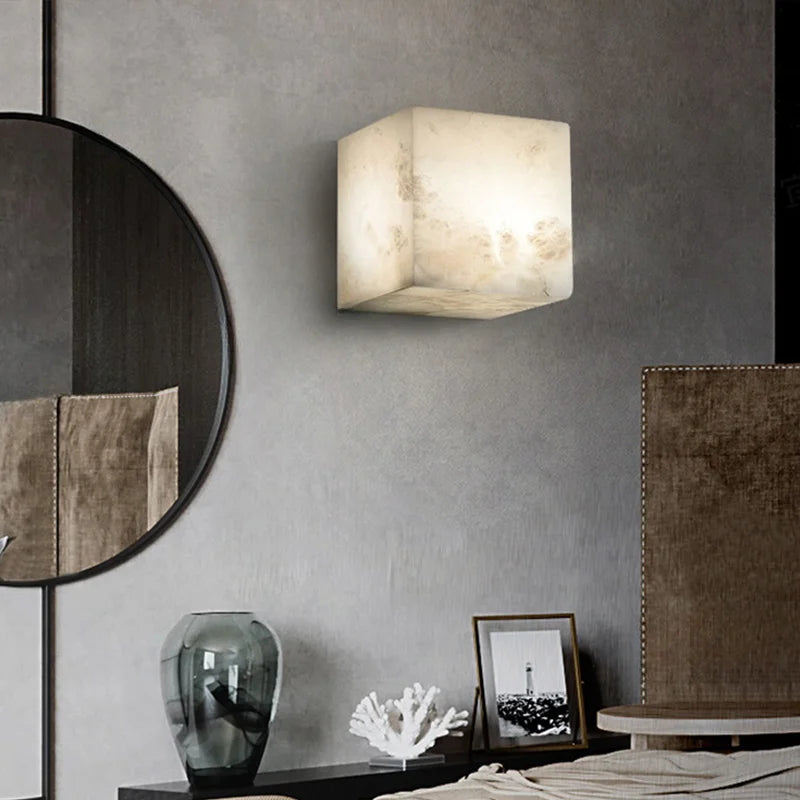 applique murale en marbre cubique pour éclairage intérieur élégant - vue 4 sur 7