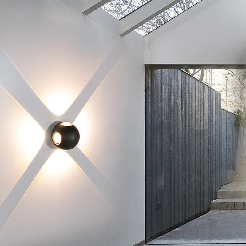 applique murale led étoile et croix moderne étanche pour extérieur - vue 2 sur 6