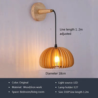LED-Wandleuchte aus Holz im japanischen Stil für die Innendekoration