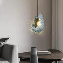 Moderne Pendelleuchte aus Glas mit Blumenmuster
