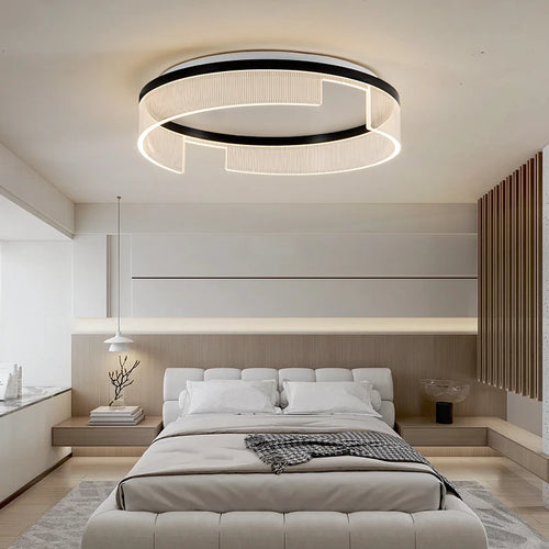 Moderner LED-Deckenleuchte Rund aus Metall und Acryl für Innenbereiche - vue 2 sur 13