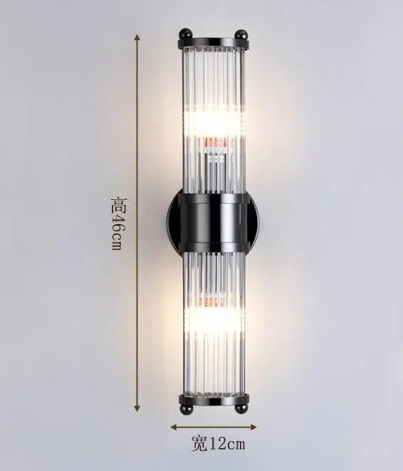 applique murale en cristal à rayures chromées et noires pour intérieur - vue 8 sur 11