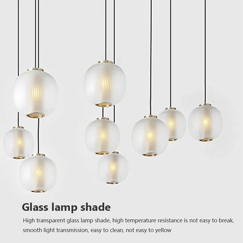 Kreative LED-Pendelleuchte aus Glas für Hotel und Café-Bar - vue 8 sur 8