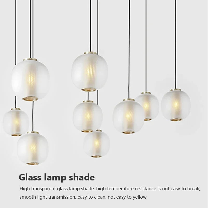 Kreative LED-Pendelleuchte aus Glas für Hotel und Café-Bar - vue 8 sur 8