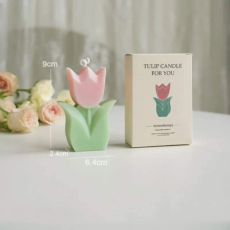 bougie tulipe artisanale parfumée pour décorations et aromathérapie - vue 11 sur 12