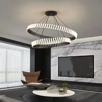 lustre à anneaux postmodernes duplex led design minimaliste intérieur