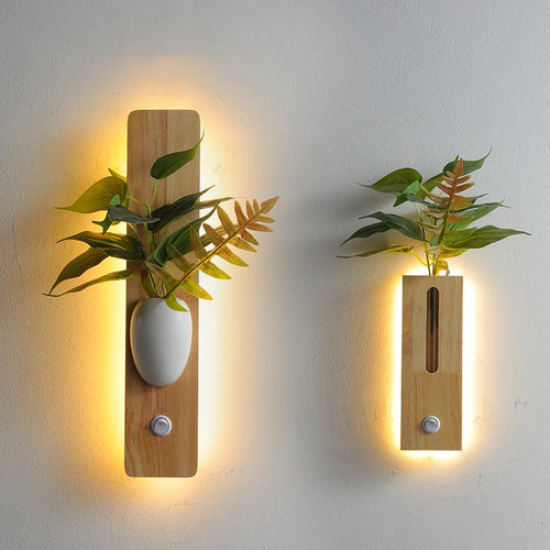 LED-Wandleuchte aus Holz für dekorative Innenräume 2023 - vue 2 sur 8