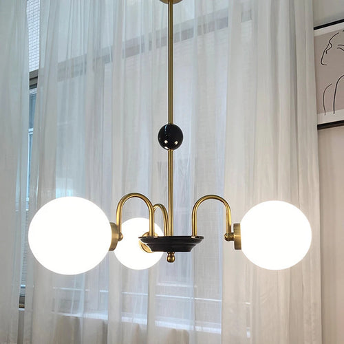 Moderner nordischer Kronleuchter aus Chrom mit LED-Beleuchtung - vue 4 sur 18