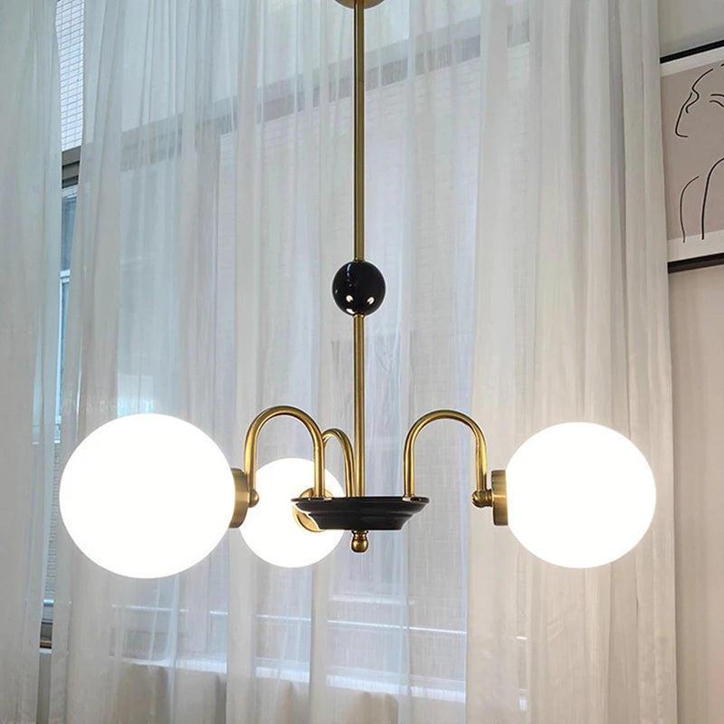 Moderner nordischer Kronleuchter aus Chrom mit LED-Beleuchtung - vue 4 sur 18