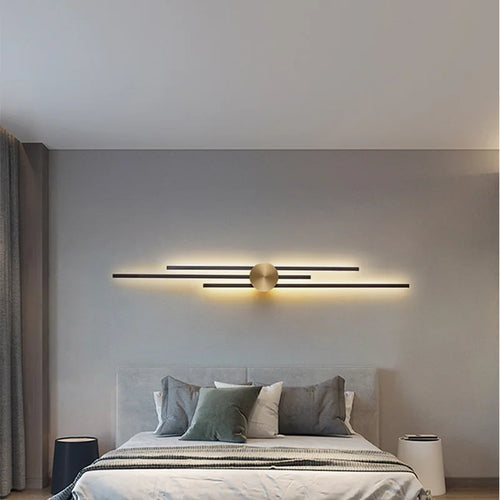 Minimalistische LED-Wandleuchte aus Messing für Restaurant und Flur - vue 6 sur 18