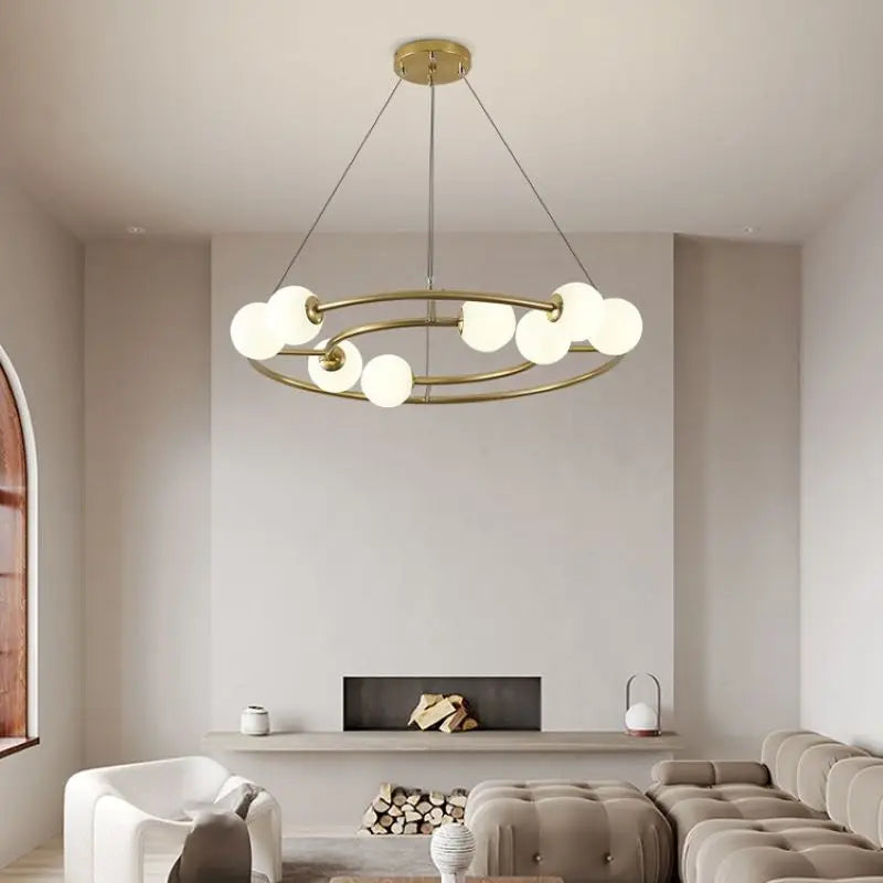 lustre postmoderne créatif minimaliste éclairage anneau rond design élégant - vue 5 sur 12