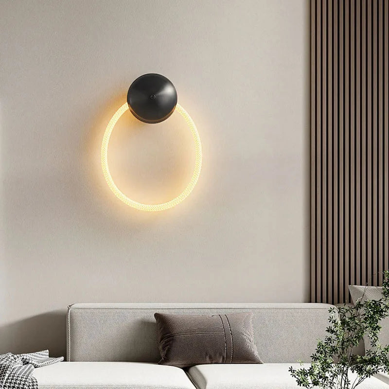 applique murale led en silicone anneau créative 3000k - vue 5 sur 10