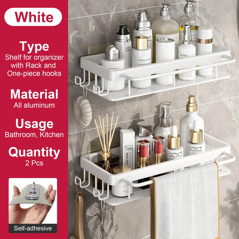 etagère murale sans perçage pour rangement de salle de bain et cuisine