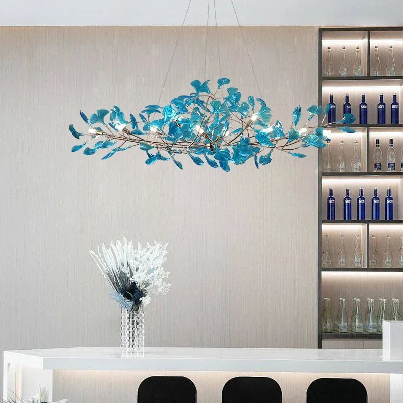 lustre romantique nordique artpad avec feuilles en acrylique pour la maison - vue 4 sur 21