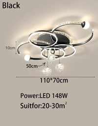 Plafonnier LED moderne et intelligent en cristal Qingshe