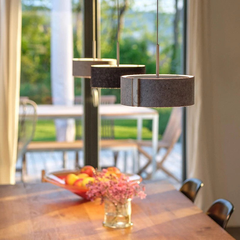lampe suspendue moderne en tissu feutré pour styliste créatif - vue 4 sur 12