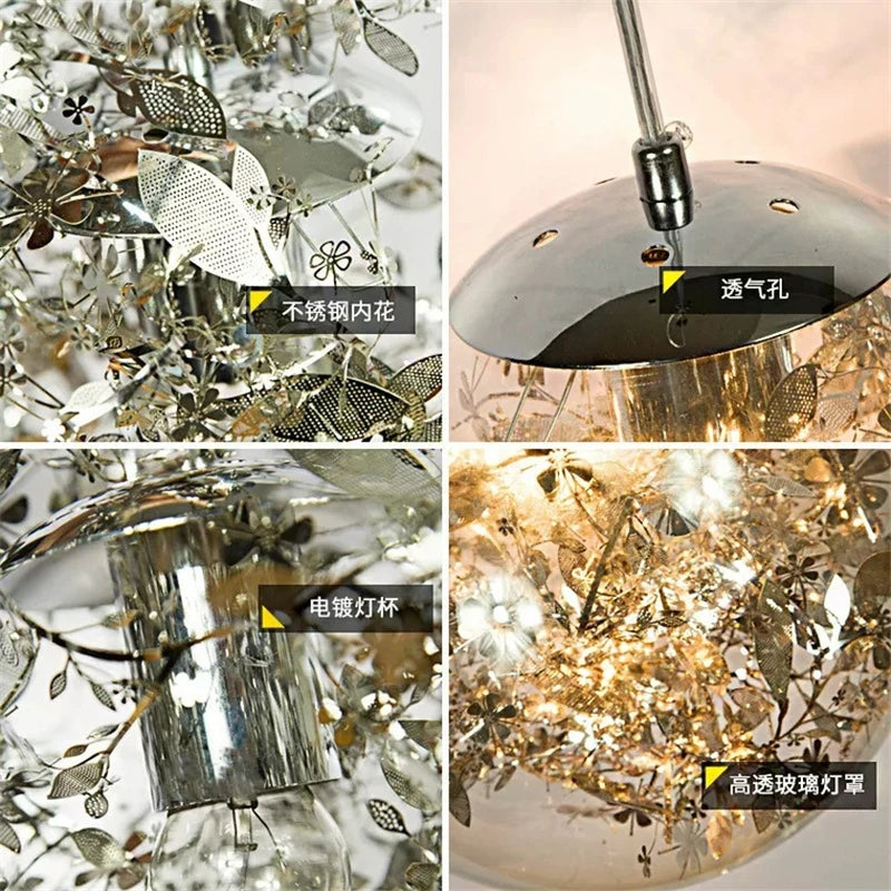 suspension nordique en verre pour décoration lumineuse - vue 7 sur 8