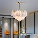 Luxuriöse Pendelleuchte aus Marmor und Kupfer im minimalistischen chinesischen Stil