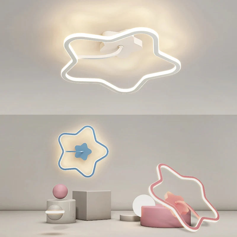 Nordic Modern Personality Led Ceiling Light, Children's Room, Dining Room, Study, Girls Bedroom Pink Decorative Ceiling Light - vue 3 sur 15