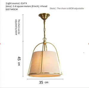 Vintage-Kronleuchter aus Stoff für Bar und Restaurant LED