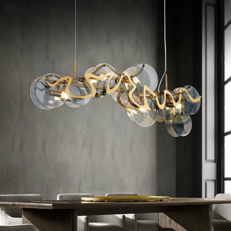lustre nordique doré suspension créative pour hôtel - vue 2 sur 14