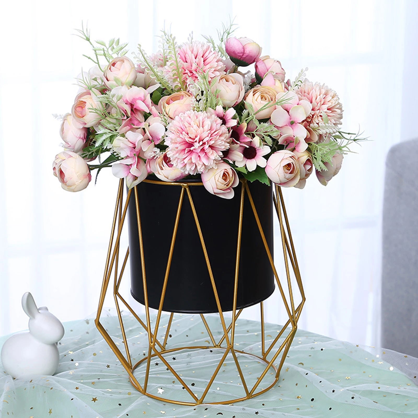 support en métal pour jardinière pot de fleurs vase antirouille - vue 5 sur 10