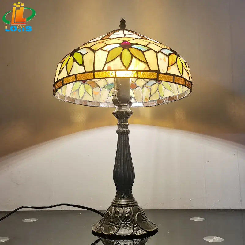 lampe à poser design style tiffany pour lecture et protection des yeux - vue 2 sur 6