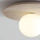plafonnier rond simple en marbre avec ampoule en verre pour restaurant
