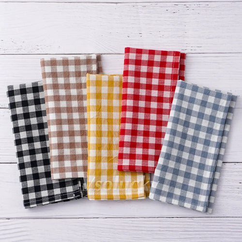 Serviette de table vichy coton style champêtre réutilisable - vue 4 sur 7