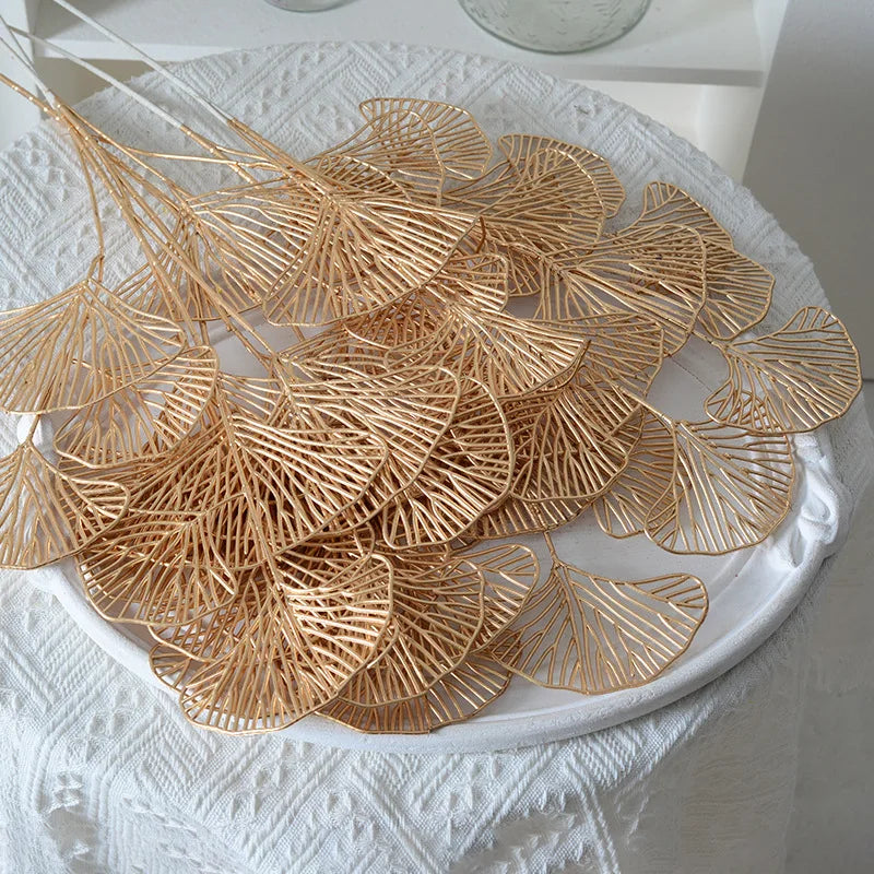 lot de feuilles artificielles ginkgo eucalyptus houx pour décoration florale - vue 4 sur 13