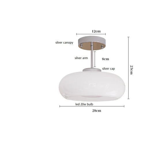 Bauhaus-Pendelleuchte aus Glas und goldfarbenem Metall mit LED - vue 14 sur 20