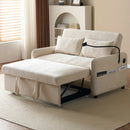 Modern double folding sofa bed, multi-functional with adjustable backrest, cell phone holder & USB charging station