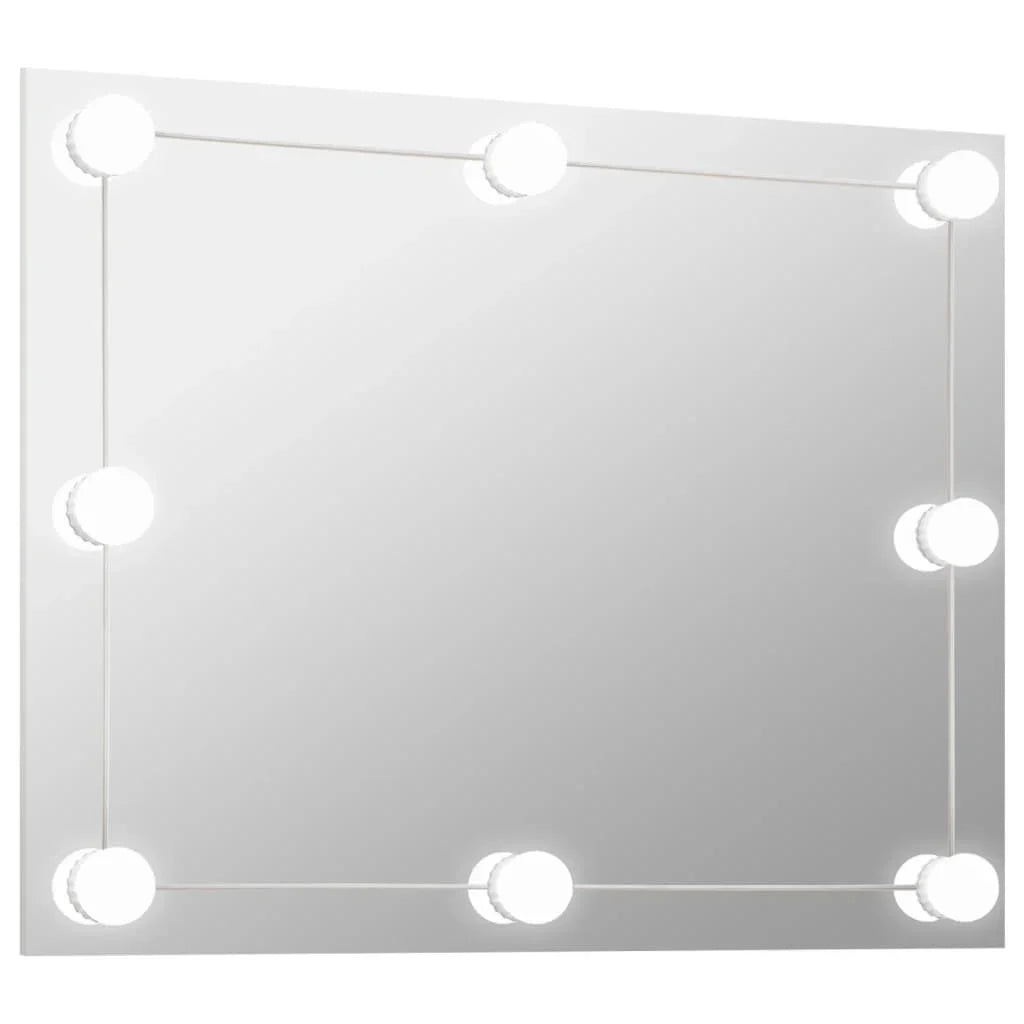 Frameless Wall Mirror with Glass Rectangular LED Lamps, Home Decoration Wall Wall Decoration Living Room Decoration