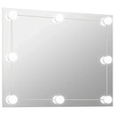 Frameless Wall Mirror with Glass Rectangular LED Lamps, Home Decoration Wall Wall Decoration Living Room Decoration