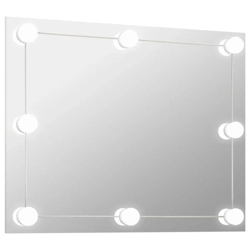 Frameless Wall Mirror with Glass Rectangular LED Lamps, Home Decoration Wall Wall Decoration Living Room Decoration - vue 3 sur 7