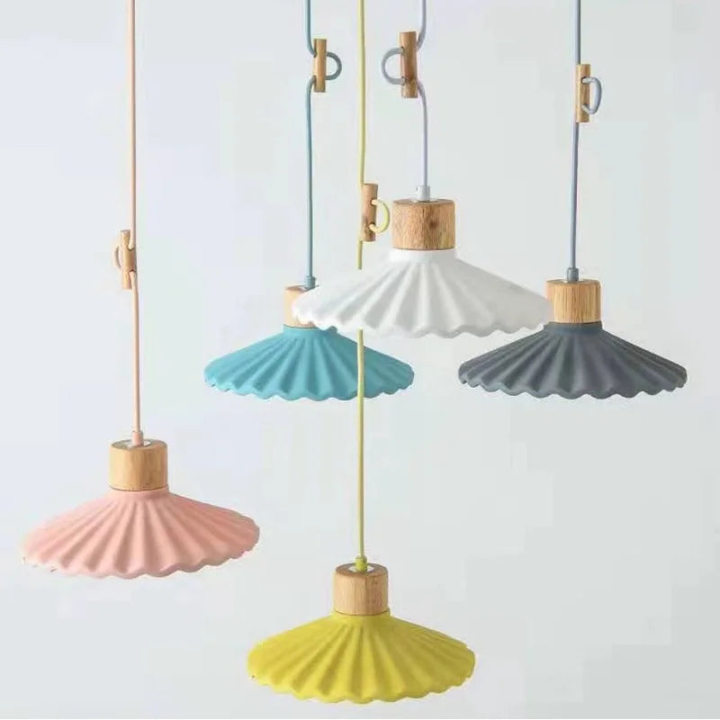 suspension moderne style nordique luminaire coloré macaron - vue 3 sur 11