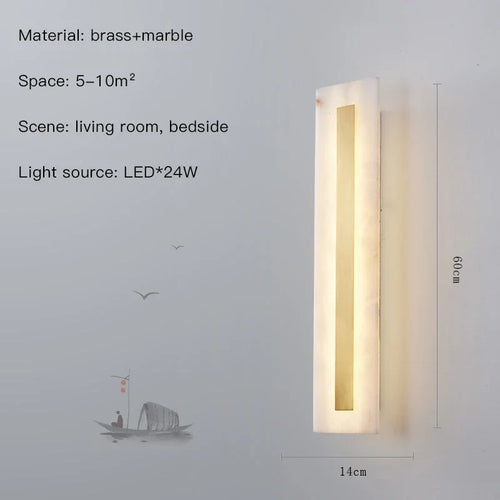 Wandleuchte aus Marmor mit dekorativem LED-Licht für modernes Interieur - vue 10 sur 12