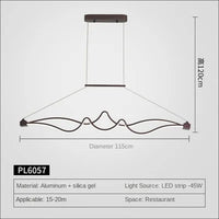 Einfache und moderne Pendelleuchte aus Aluminium für Innenbeleuchtung