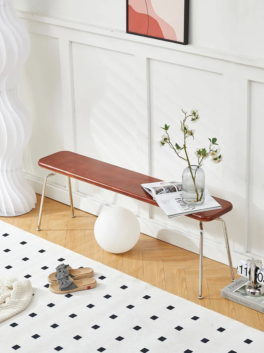 banc en bois massif style rétro pour décoration polyvalente - vue 2 sur 9