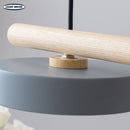 Nordischer Kronleuchter aus Massivholz mit integrierter LED